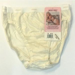 NWT Size 5 Vtg Jockey Silks French Cut Bikini Panties Nylon/Cotton High Leg